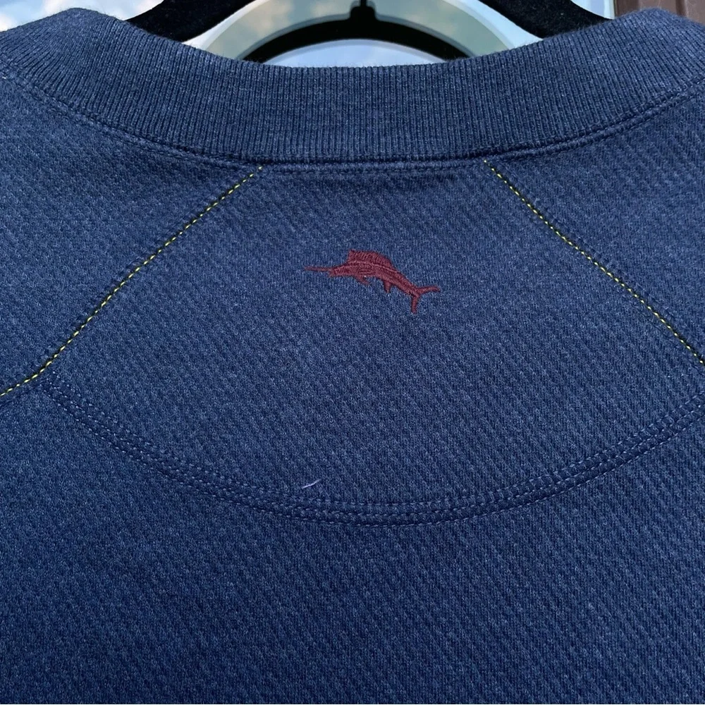 Tommy Bahama Reversible Navy/Burgundy Split Collar Sweater M